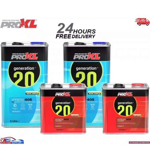 2x PROXL XPRESS405 HS ANTI SCRATCH RAPID CURING CLEARCOAT KIT 7.5LTR
